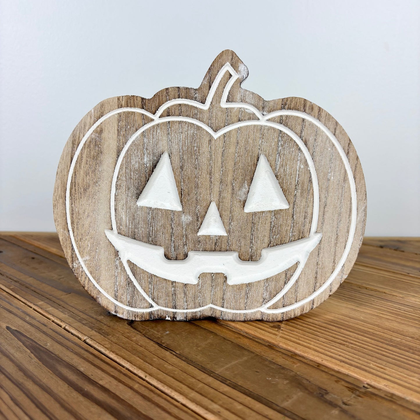 Carved Wood Jack-O-Lantern - 3 Sizes