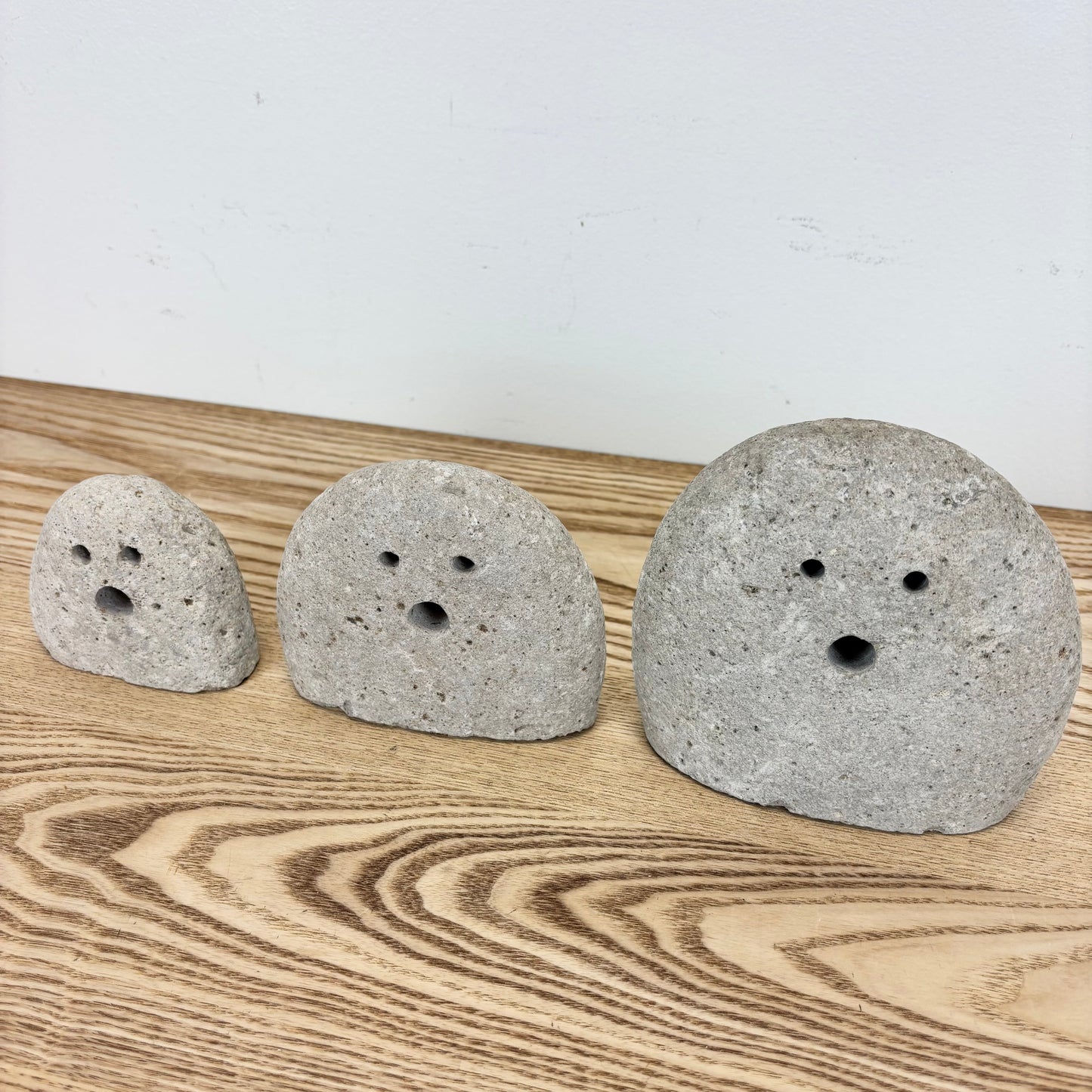 Set of 3 River Rock Ghosts