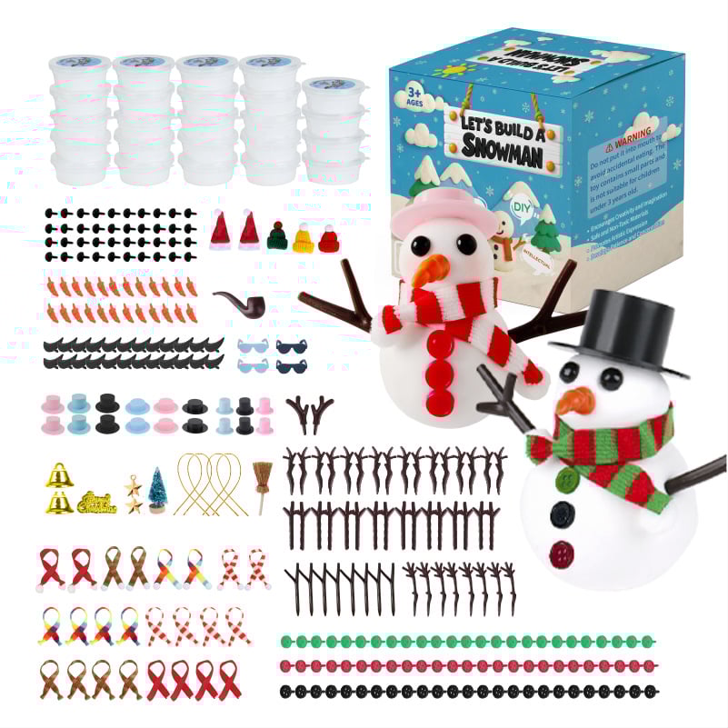 🎅☃️Christmas Snowman DIY Clay Craft Kit for Kids, Modeling Clay Snowman DIY Kit