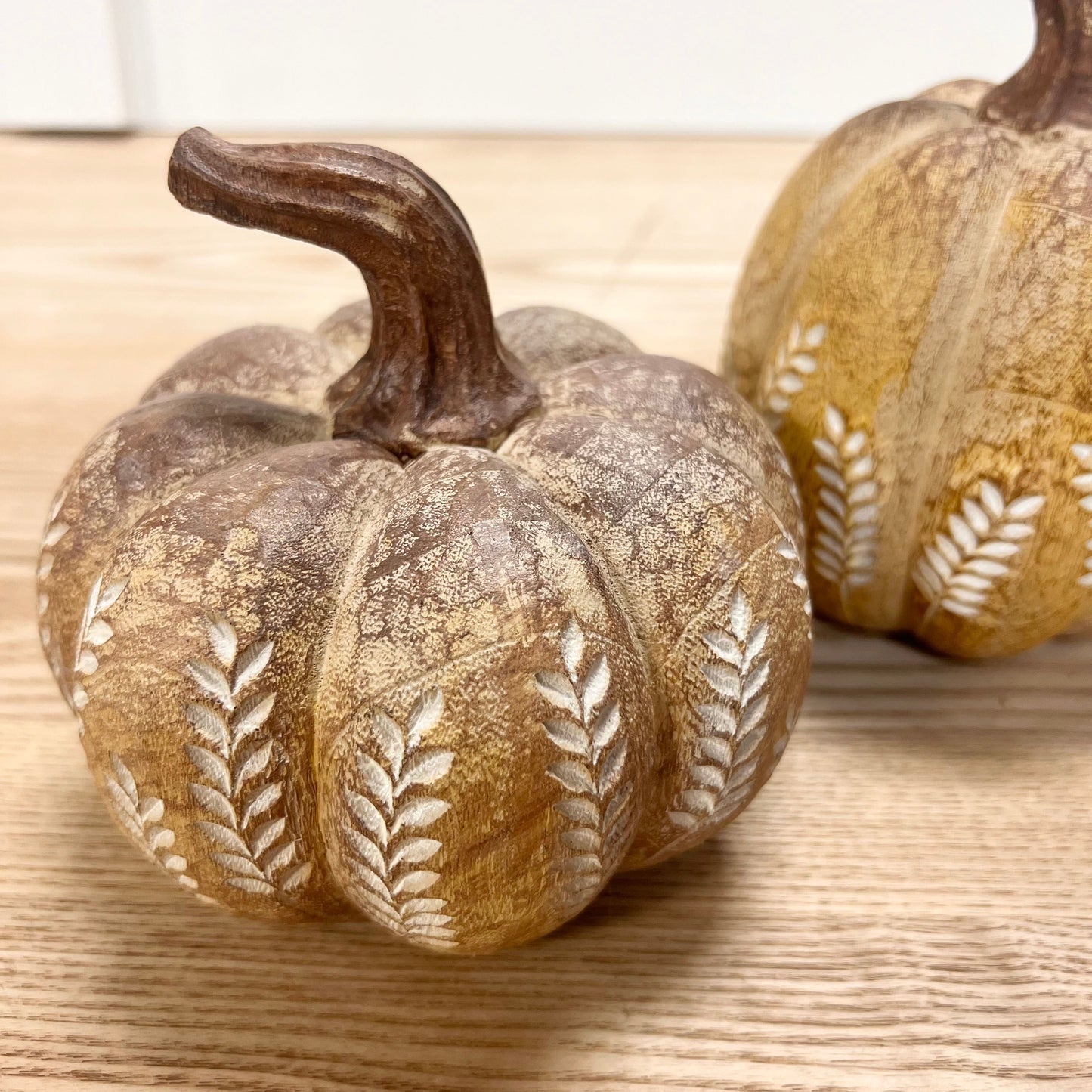 Engraved Resin Pumpkins - Set of 2