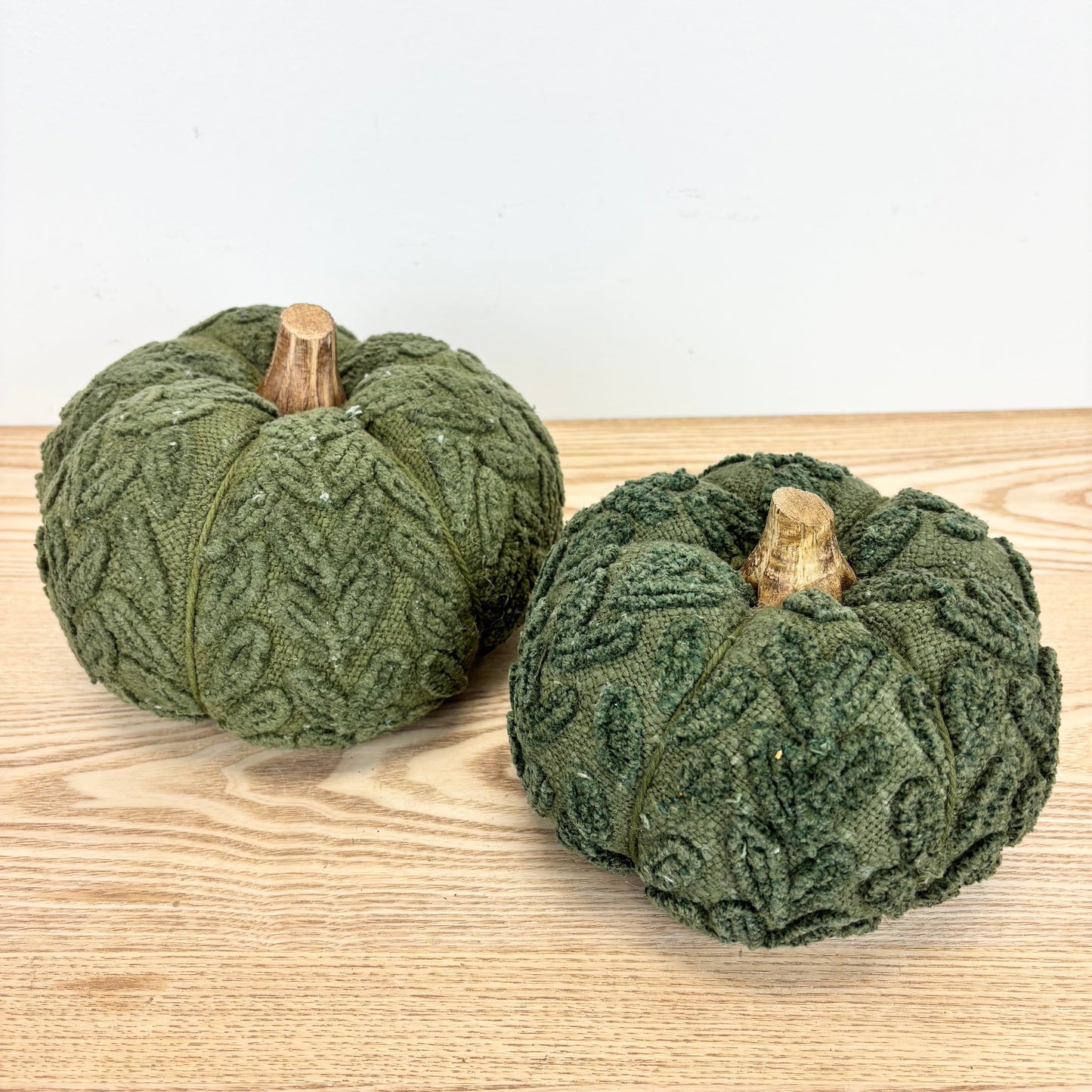 Green Knit Pumpkins - 2 Sizes