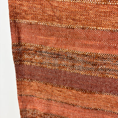 Woven Blend Striped Table Runner with Frayed Edges