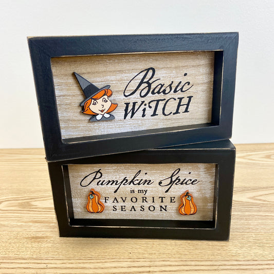 Basic Witch/Spice Reversible Wood Framed Sign