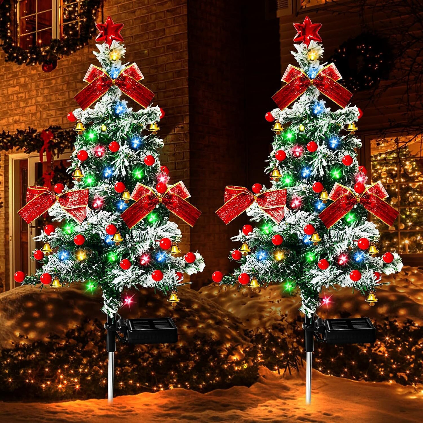 Christmas Tree Christmas Decorations Outdoor—Solar,Waterproof,Windproof