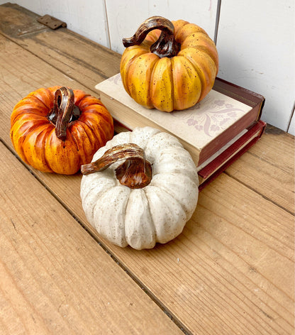 Distressed Resin Pumpkins