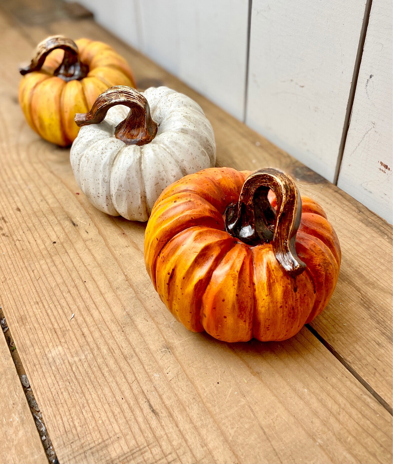 Distressed Resin Pumpkins