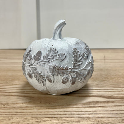 White Washed Resin Pumpkins