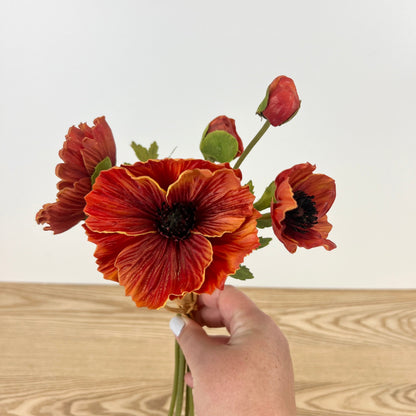 Real Feel Fall Poppy Stems - 2 Colors
