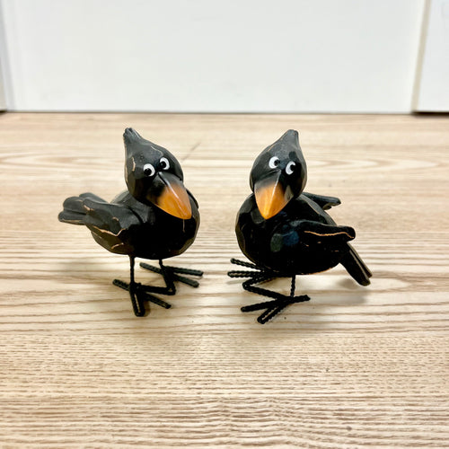 Wooden Crows - Set of 2