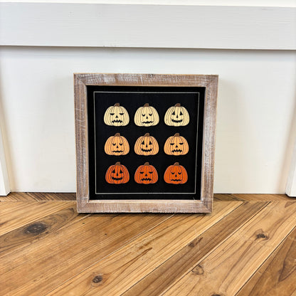 Pumpkins Reversible Wood Framed Sign