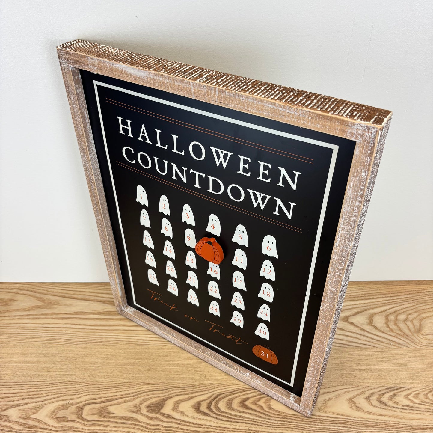 Countdown to Halloween/Autumn Leaves Reversible Wood Framed Sign