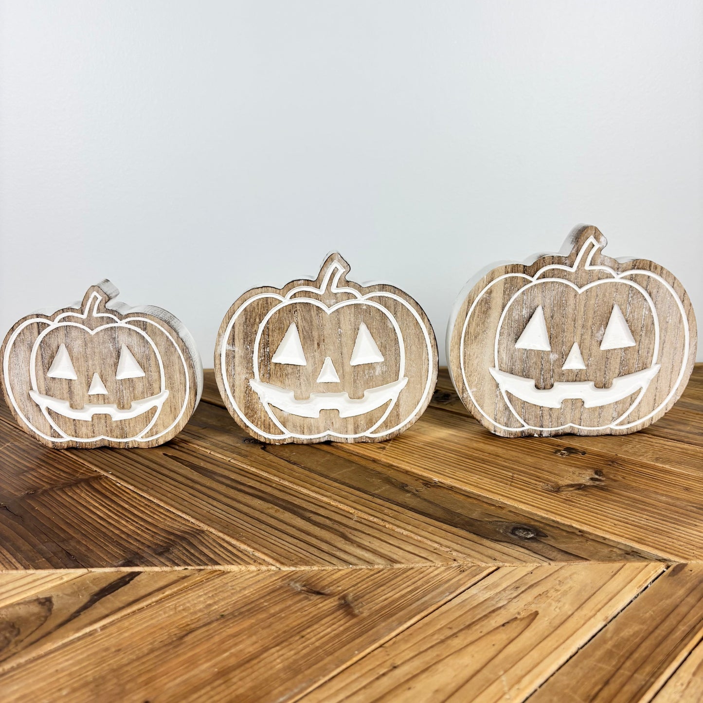 Carved Wood Jack-O-Lantern - 3 Sizes