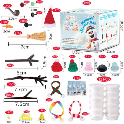 🎅☃️Christmas Snowman DIY Clay Craft Kit for Kids, Modeling Clay Snowman DIY Kit