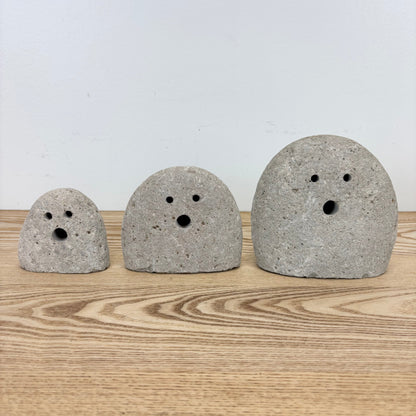 Set of 3 River Rock Ghosts