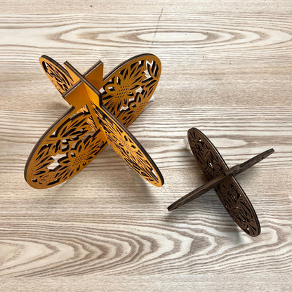 Laser-Cut Wooden Pumpkins - Set of 2