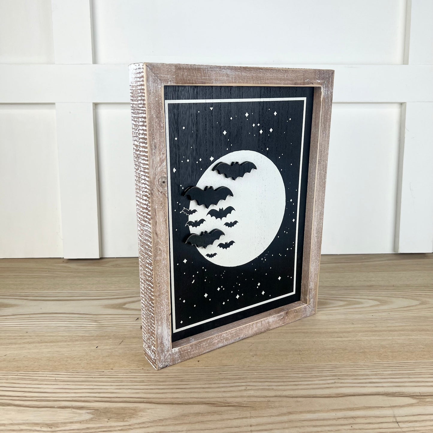 Moon/Pumpkin Reversible Wood Frame Sign