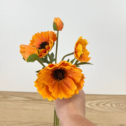 Real Feel Fall Poppy Stems - 2 Colors