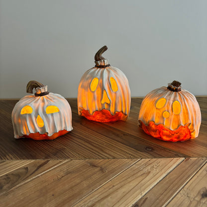 Lighted Ghost Pumpkins - 3 Styles