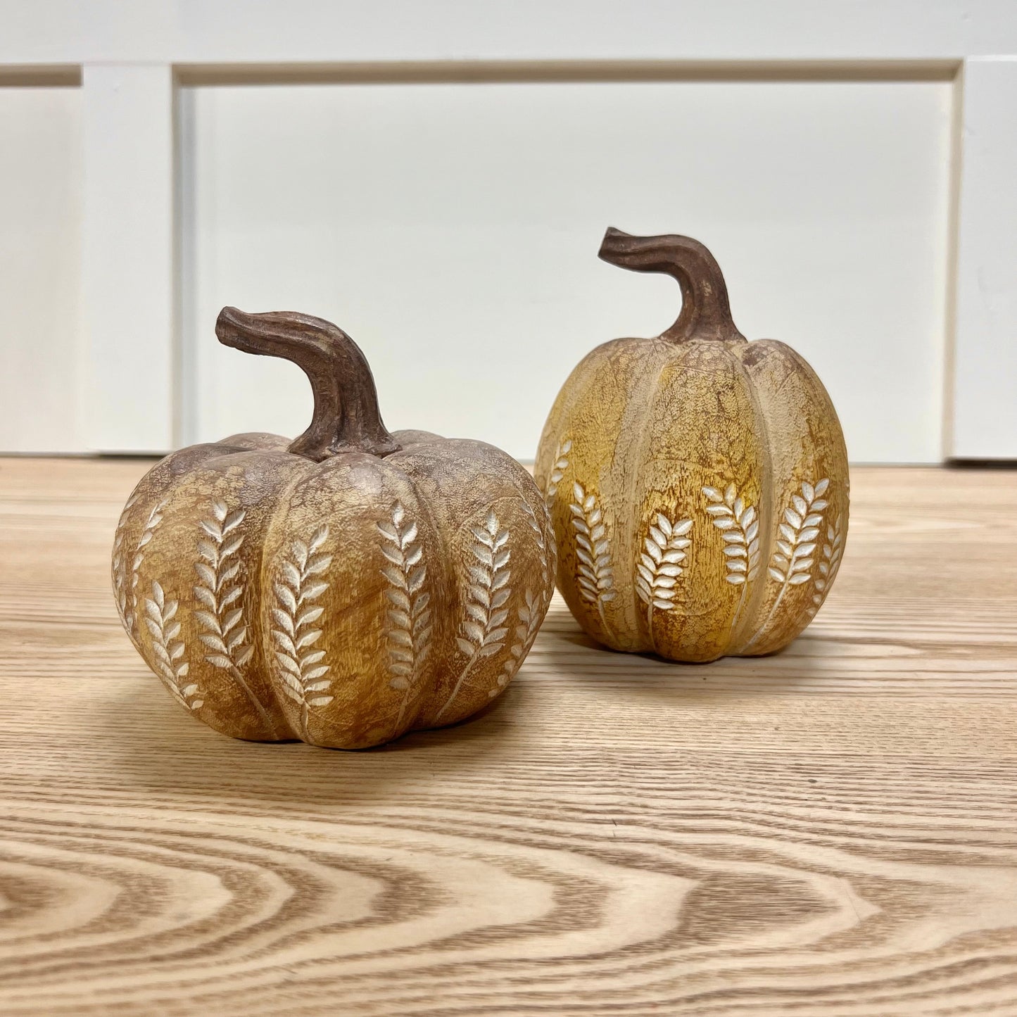 Engraved Resin Pumpkins - Set of 2