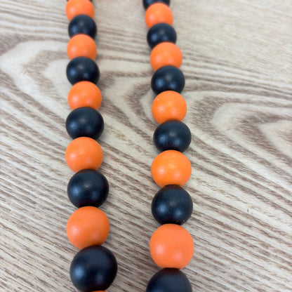 Black & Orange Bead Loop with Tassel