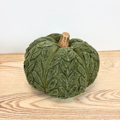 Green Knit Pumpkins - 2 Sizes