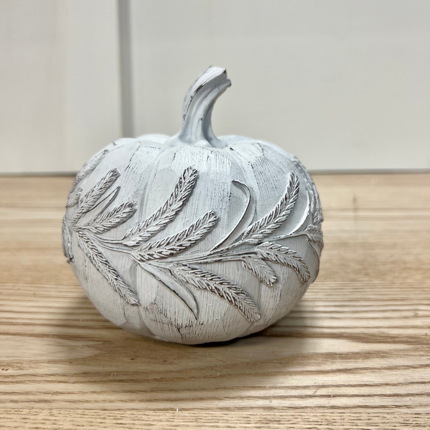 White Washed Resin Pumpkins