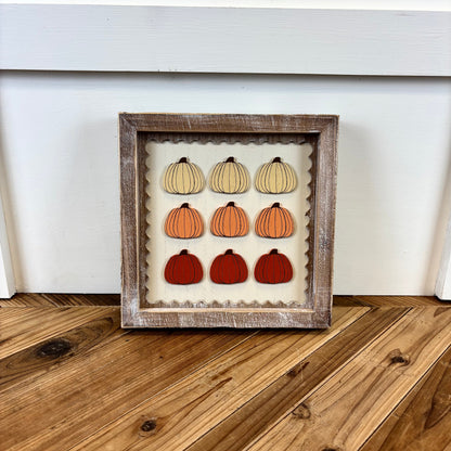 Pumpkins Reversible Wood Framed Sign