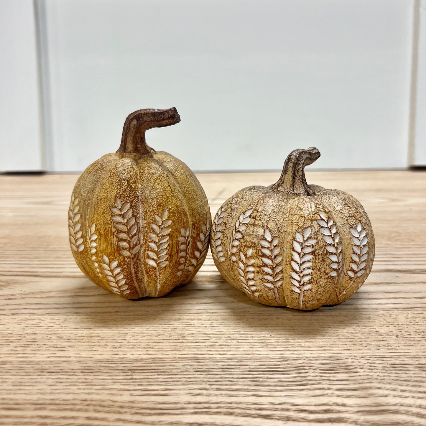 Engraved Resin Pumpkins - Set of 2