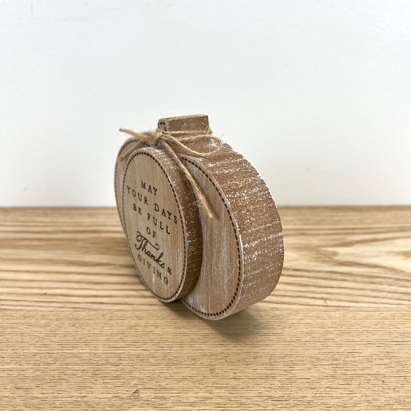 Wooden Pumpkin with Saying - double sided