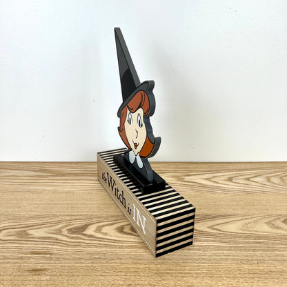 The Witch Is In/The Witch Is Out Reversible Wood Sign