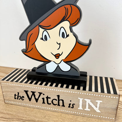 The Witch Is In/The Witch Is Out Reversible Wood Sign