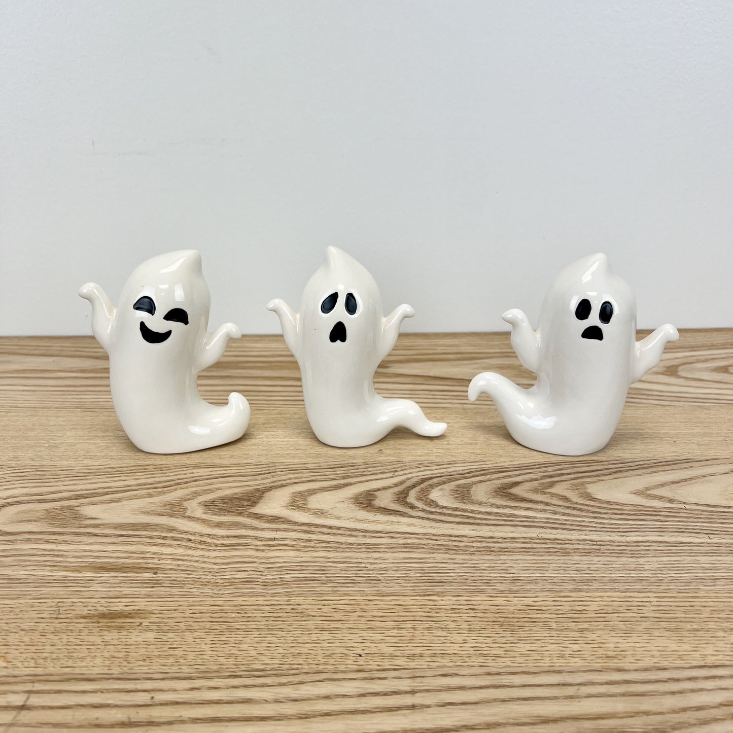 Ceramic Ghost Figurines - Set of 3