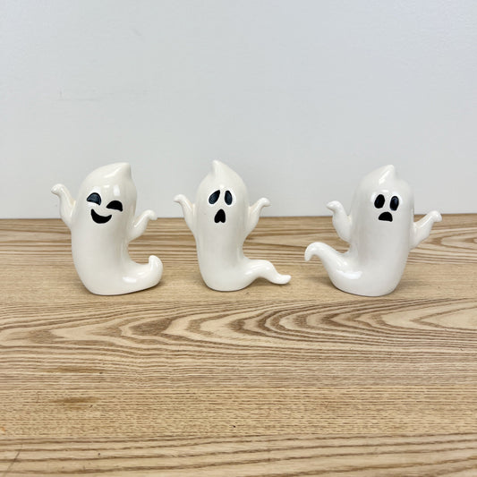 Ceramic Ghost Figurines - Set of 3