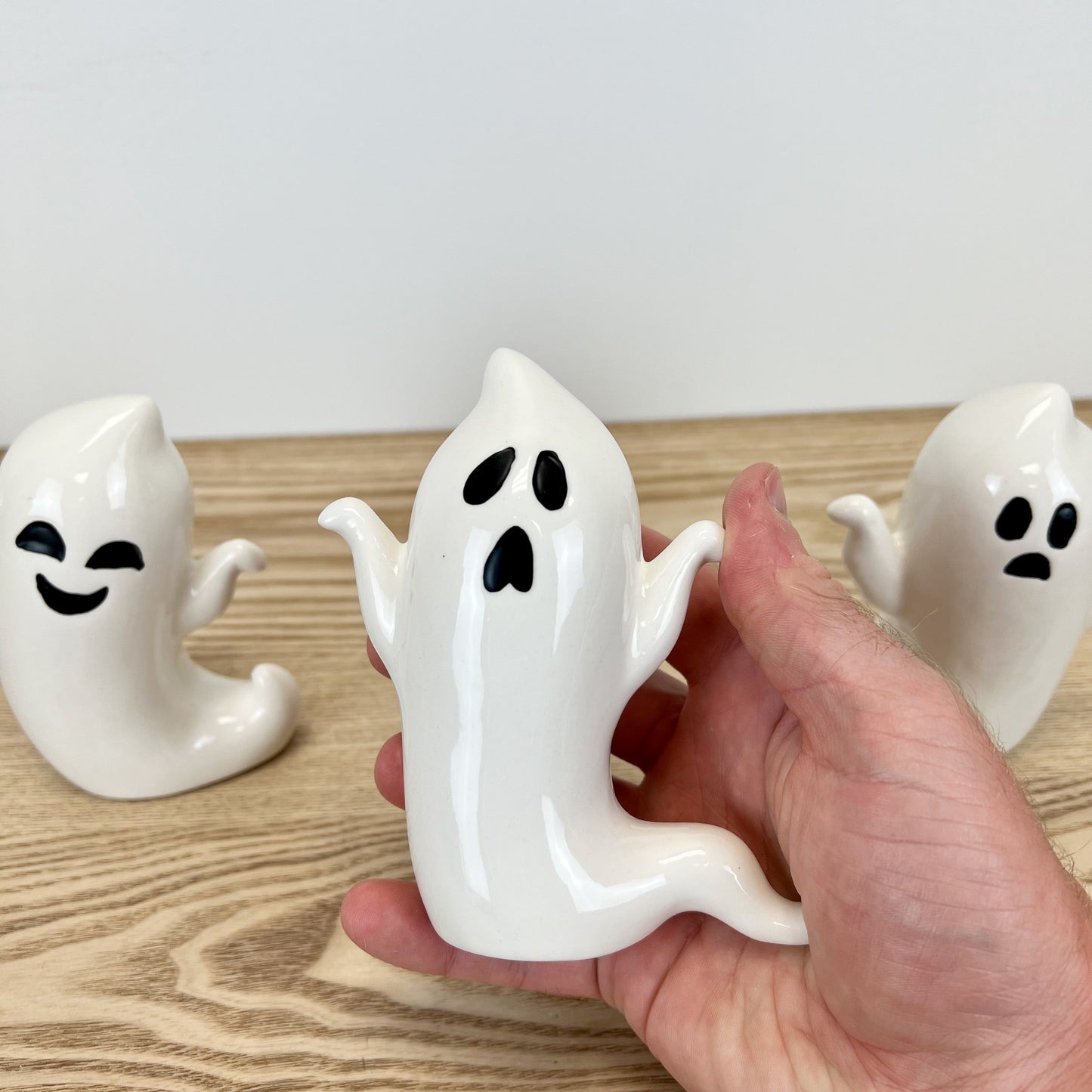 Ceramic Ghost Figurines - Set of 3