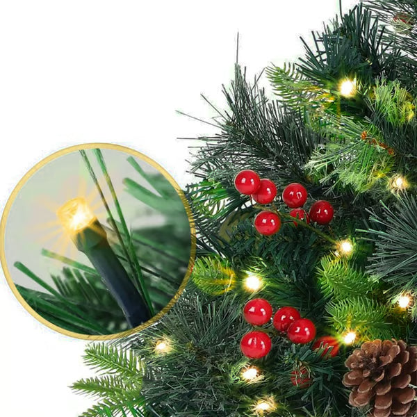 🎅🎄Christmas Sale 50% OFF🎁Pre-lit Artificial Christmas Tree Urn Filler ▶︎ Weatherproof sparkle for entryways and patios🎄