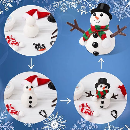🎅☃️Christmas Snowman DIY Clay Craft Kit for Kids, Modeling Clay Snowman DIY Kit