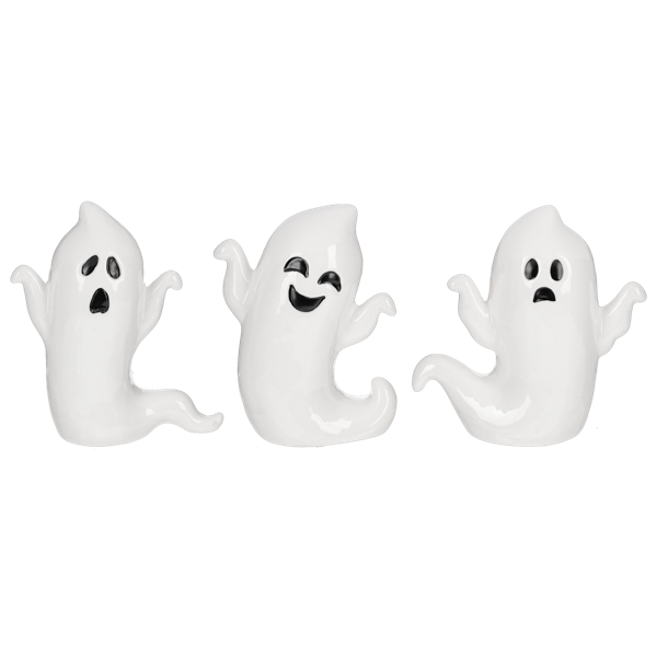 Ceramic Ghost Figurines - Set of 3