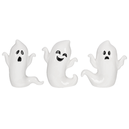 Ceramic Ghost Figurines - Set of 3