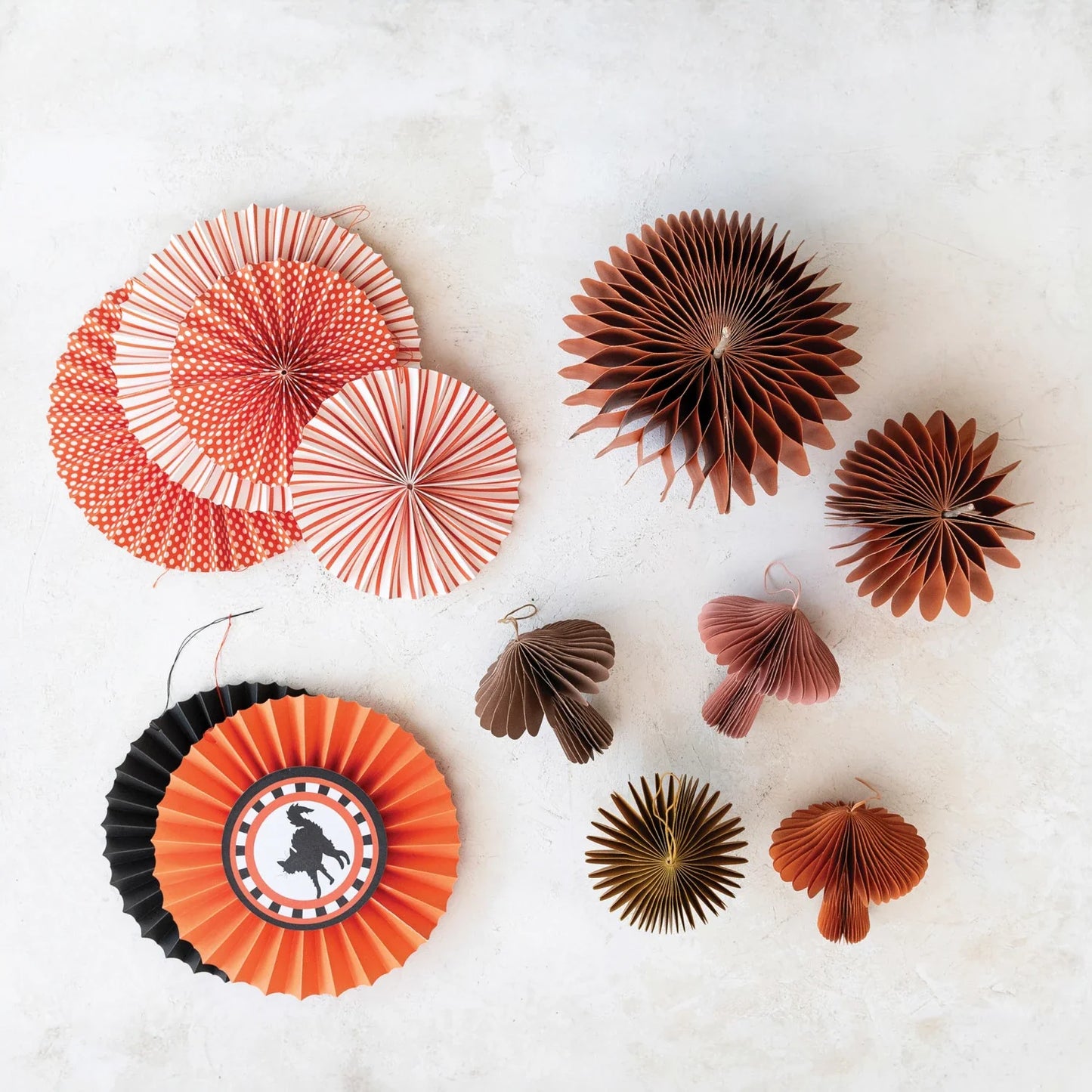 Paper Folding Honeycomb Mushroom Ornament - Set of 4