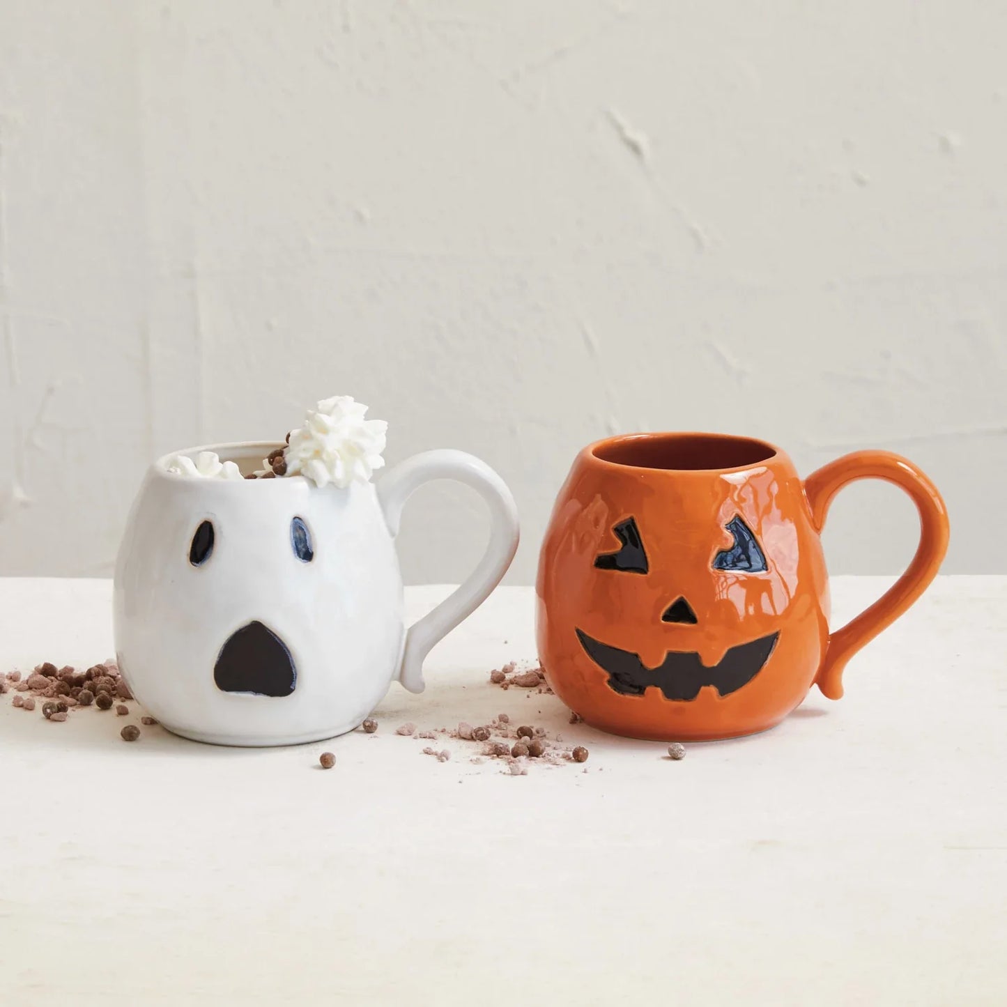 Stoneware Jack-O-Lantern Shaped Mug