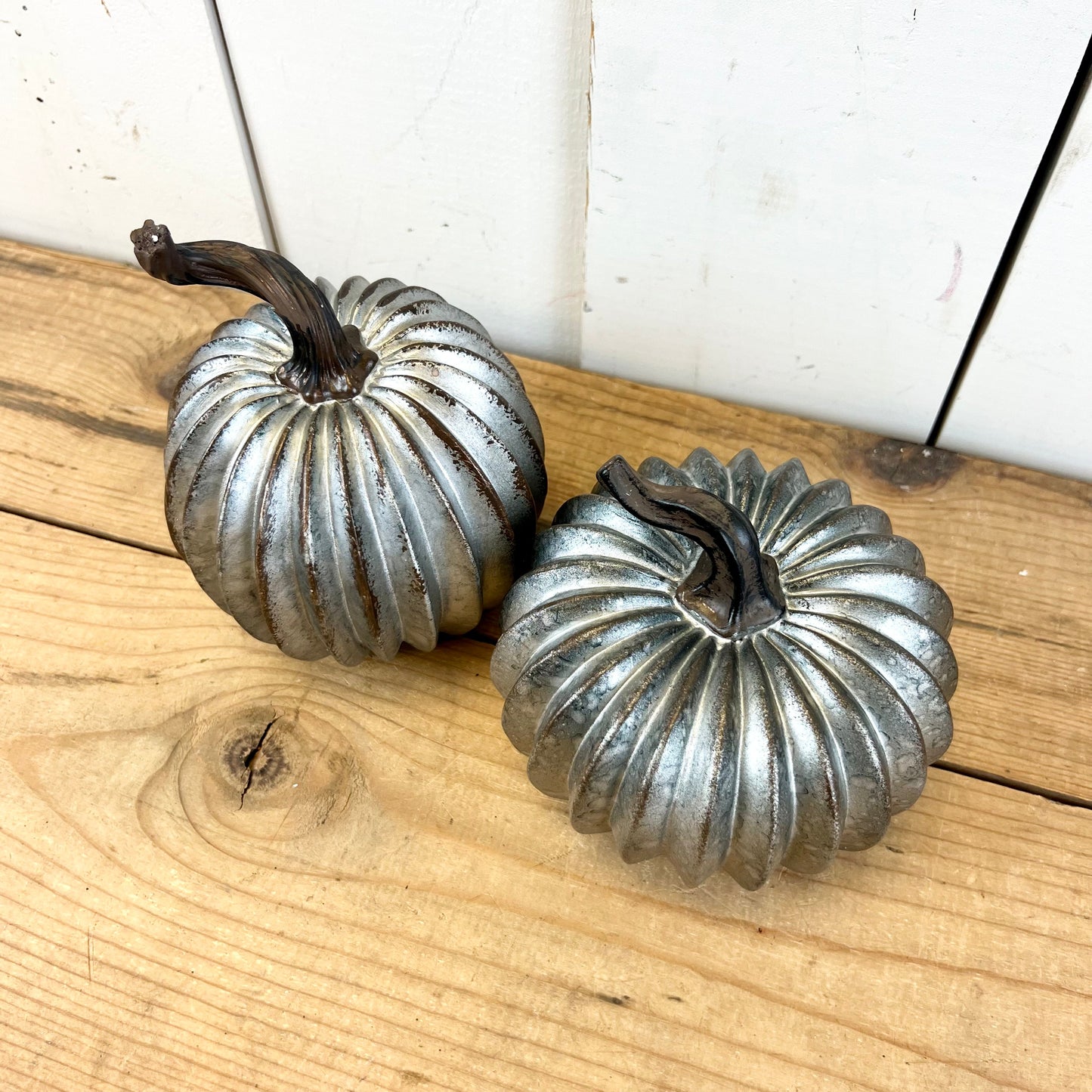 Galvanized Looking Resin Pumpkins