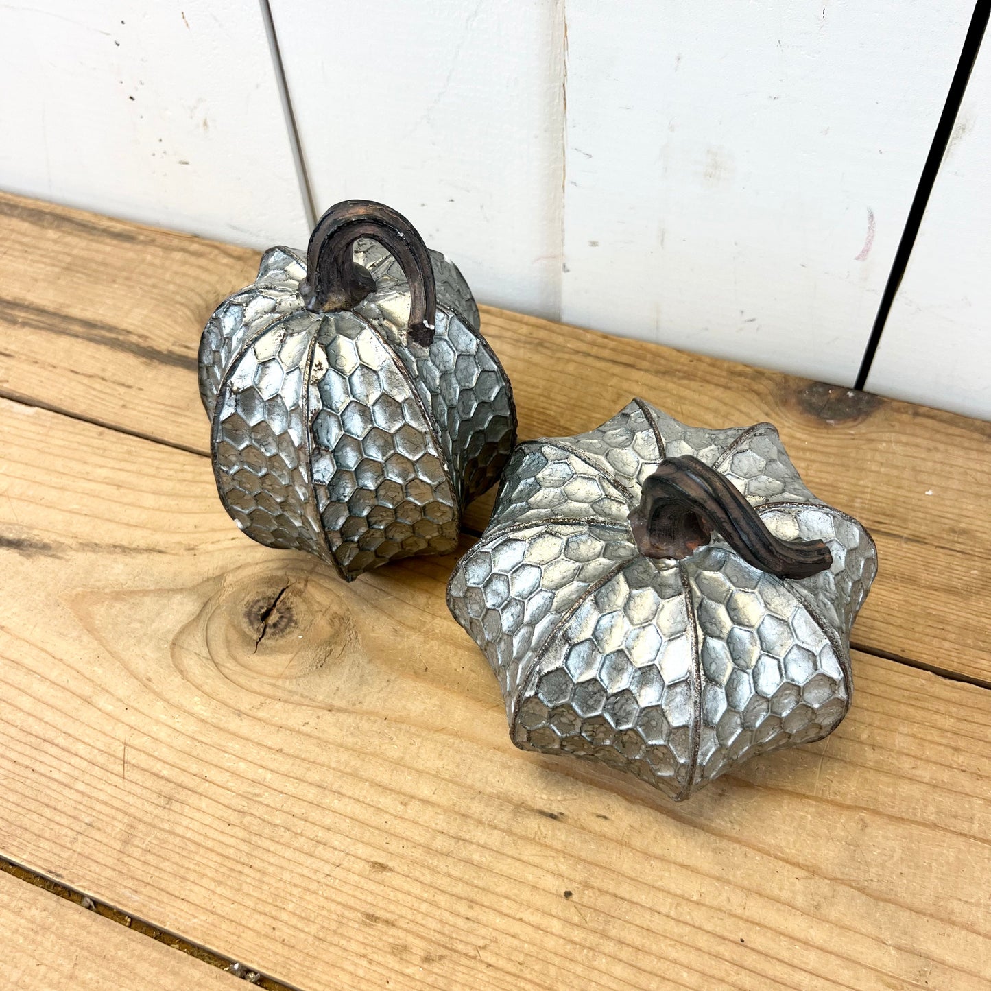 Galvanized Looking Resin Pumpkins