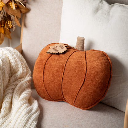 Pumpkin Pillow with Leaf - Two colors available