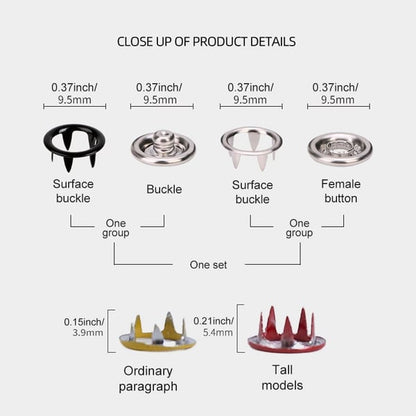 Metal Snaps Buttons Kit – Ultimate DIY Crafting Set for Fashion & More